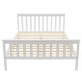 Doppelbett 140x200 cm in massivem weißen Kiefernholz mit geschmierigen Boxspring - robustes und elegantes Design für Erwachsene und Kinder (ohne Matratzen)