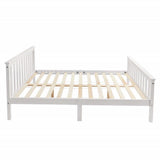 Doppelbett 140x200 cm in massivem weißen Kiefernholz mit geschmierigen Boxspring - robustes und elegantes Design für Erwachsene und Kinder (ohne Matratzen)