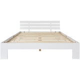 Doppelbett 140x200 cm in festem Holz aus weißer Kiefern mit geschmeidiger Basis und Kopfteil, rustikalem und kompaktem Design (ohne Matratzen)