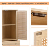 Wooden top buffet modern style with rattan doors and drawers - 60 x 40 x 120 cm