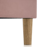 LED -gepolstertes Doppelbett 140 × 200 cm in rosa Samt mit einstellbarem Kopfteil und Basis (ohne Matratzen)