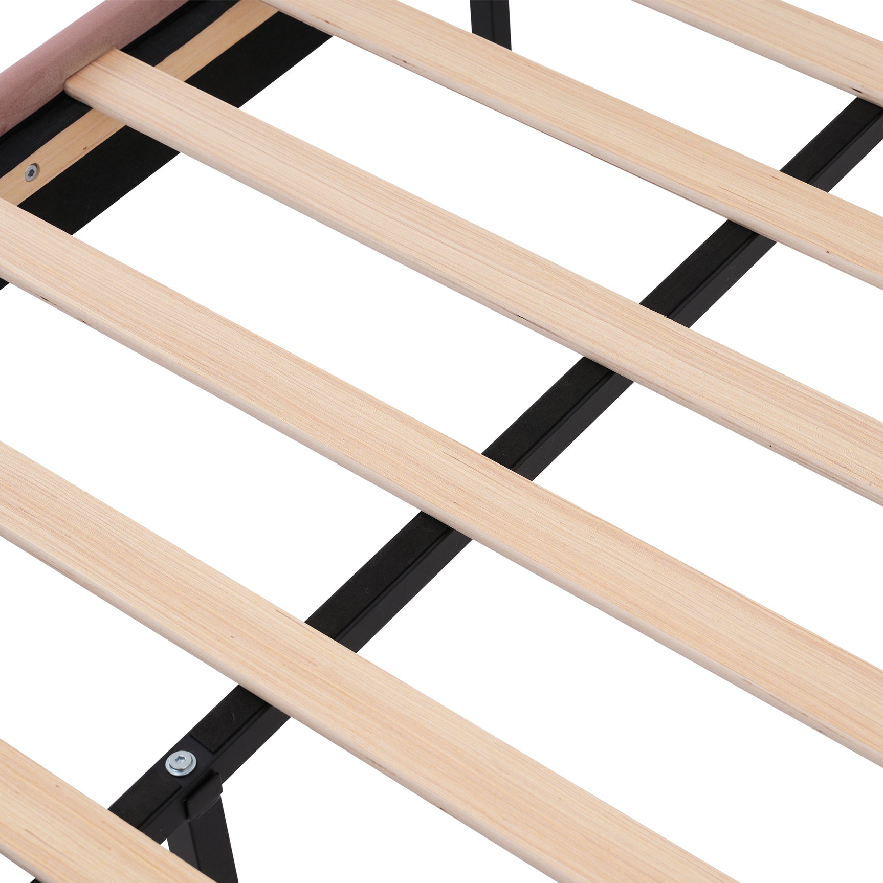 LED -gepolstertes Doppelbett 140 × 200 cm in rosa Samt mit einstellbarem Kopfteil und Basis (ohne Matratzen)