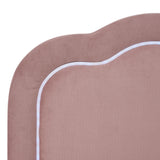 Packaged children's bed 90 × 190 cm with LEDs, in pink velvet with adjustable headboard and slatted base (without mattresses)
