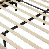 Packaged children's bed 90 × 190 cm with LED, in beige linen with adjustable headboard and slatted base (without mattresses)