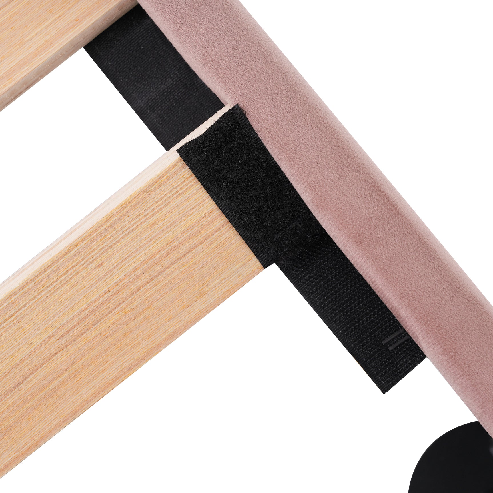 LED -gepolstertes Doppelbett 140 × 200 cm in rosa Samt mit einstellbarem Kopfteil und Basis (ohne Matratzen)