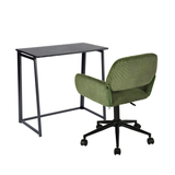 Black metal folding desk and olive green corduroy office chair set – ASCOLI & ROSS