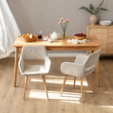 Lot de 2 fauteuils de salle à manger scandinaves avec accoudoirs en tissu beige - CROMWELL