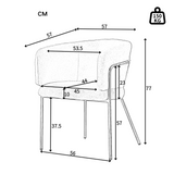 Lot de 4 chaise de loisirs individuelle en imitation de velours de lapin Chaise élégante à quatre pieds en métal beige pour salon chambre à coucher et salle à manger