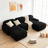 2-Sitzer-Schlafsofa aus dunkelgrauem Stoff mit Seitentaschen, modernes Schlafsofa