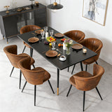 Round Table Table Table Table Timber Ø80 cm with 4 black velvet chairs, modern and comfortable style