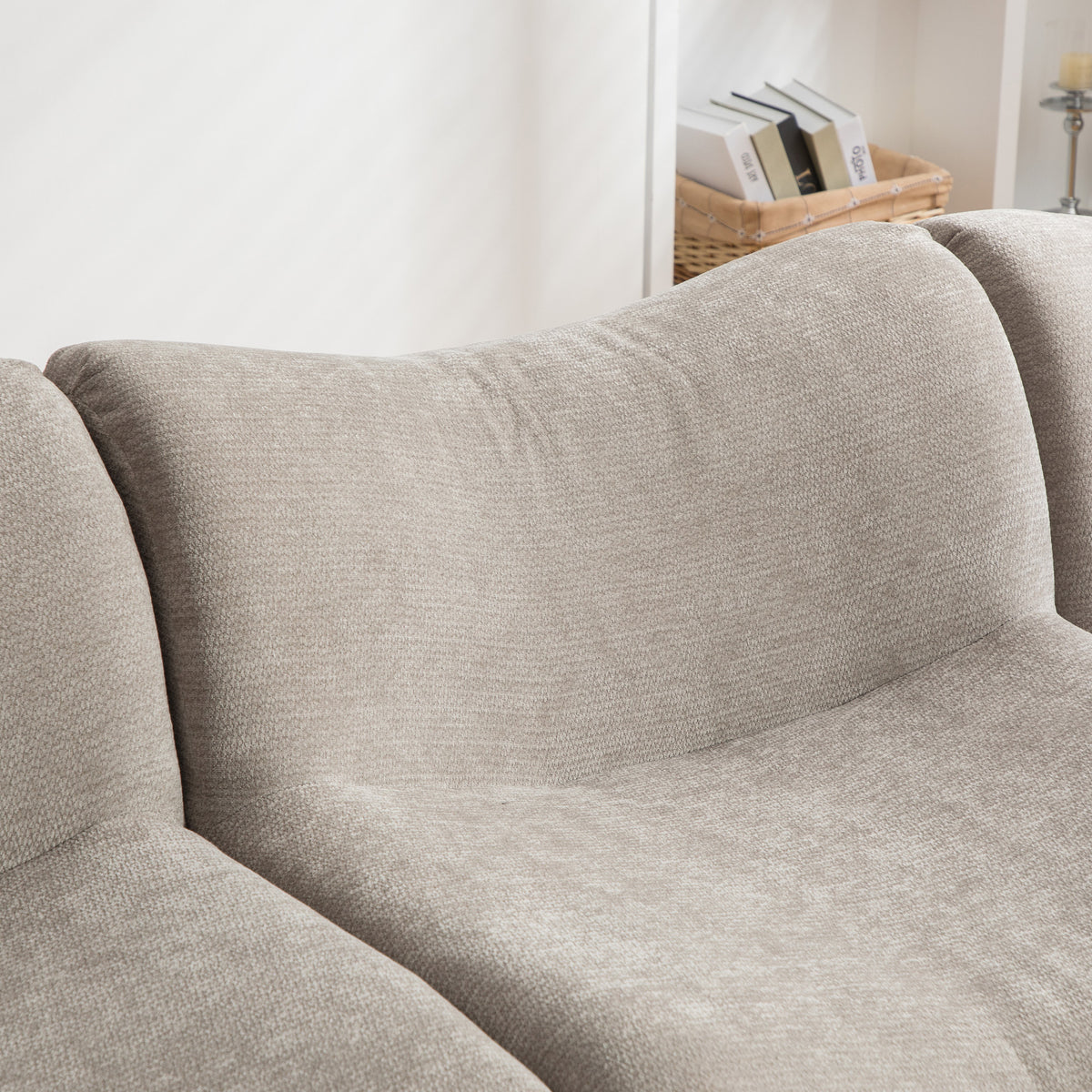 Canapé modulaire chenille gris 2 places