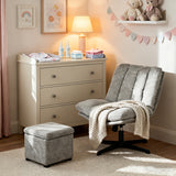 Fauteuil de relaxation réglable et pivotant avec accoudoirs et assise épaisse en chenille gris - CONFOD