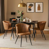 Ensemble de salle à manger comprenant une table extensible et 4 chaises en suédine marron