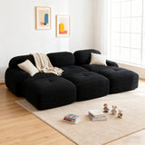 2-seater sofa bed in dark gray fabric with side pockets, modern convertible sofa