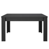 Table à manger rectangulaire noire à quatre pieds style minimaliste