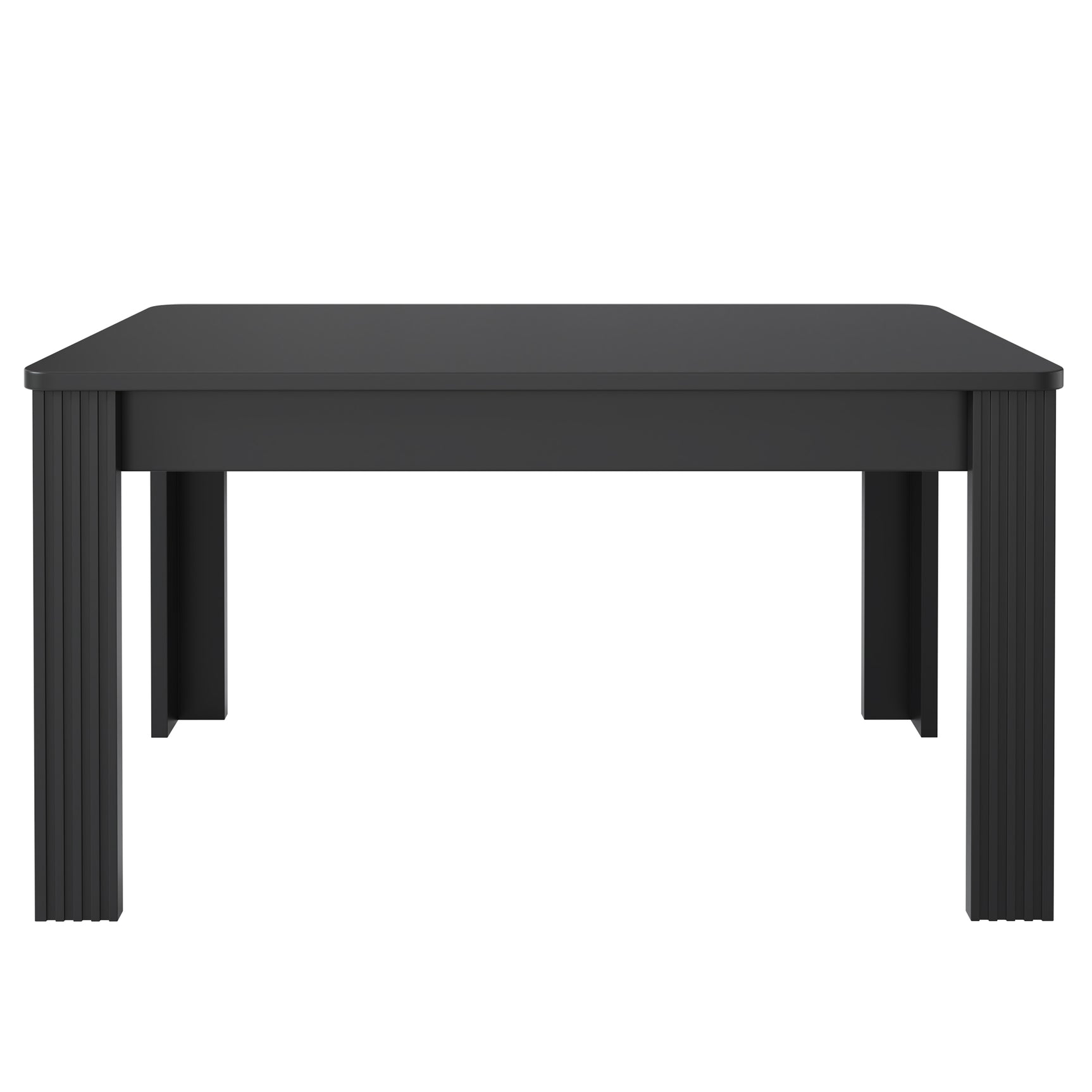Table à manger rectangulaire noire à quatre pieds style minimaliste