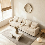 2-Sitzer-Sofa aus beigem Stoff im skandinavischen Stil – AHBARM