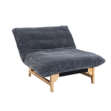 Lounge armchair with armrests in beige corduroy - DOMCO