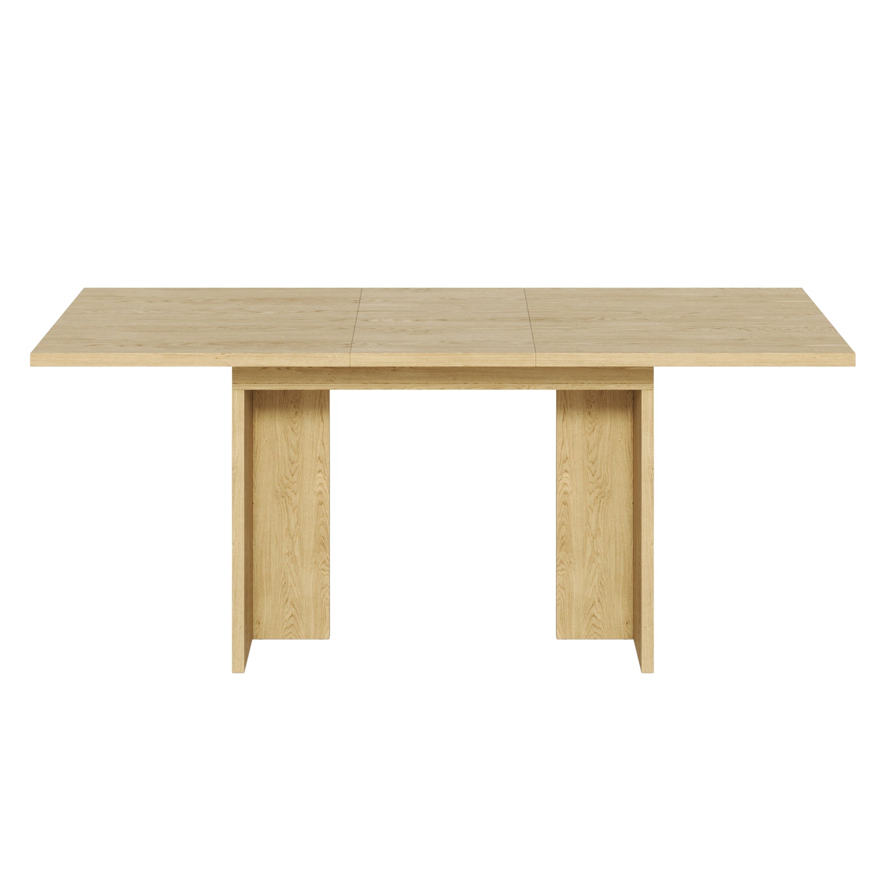 Table à manger extensible aspect chêne 140-180 cm style minimaliste moderne