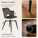Runder Tisch in Walnussoptik Ø80 cm mit 4 schwarzen Samtstühlen, moderner und komfortabler Stil