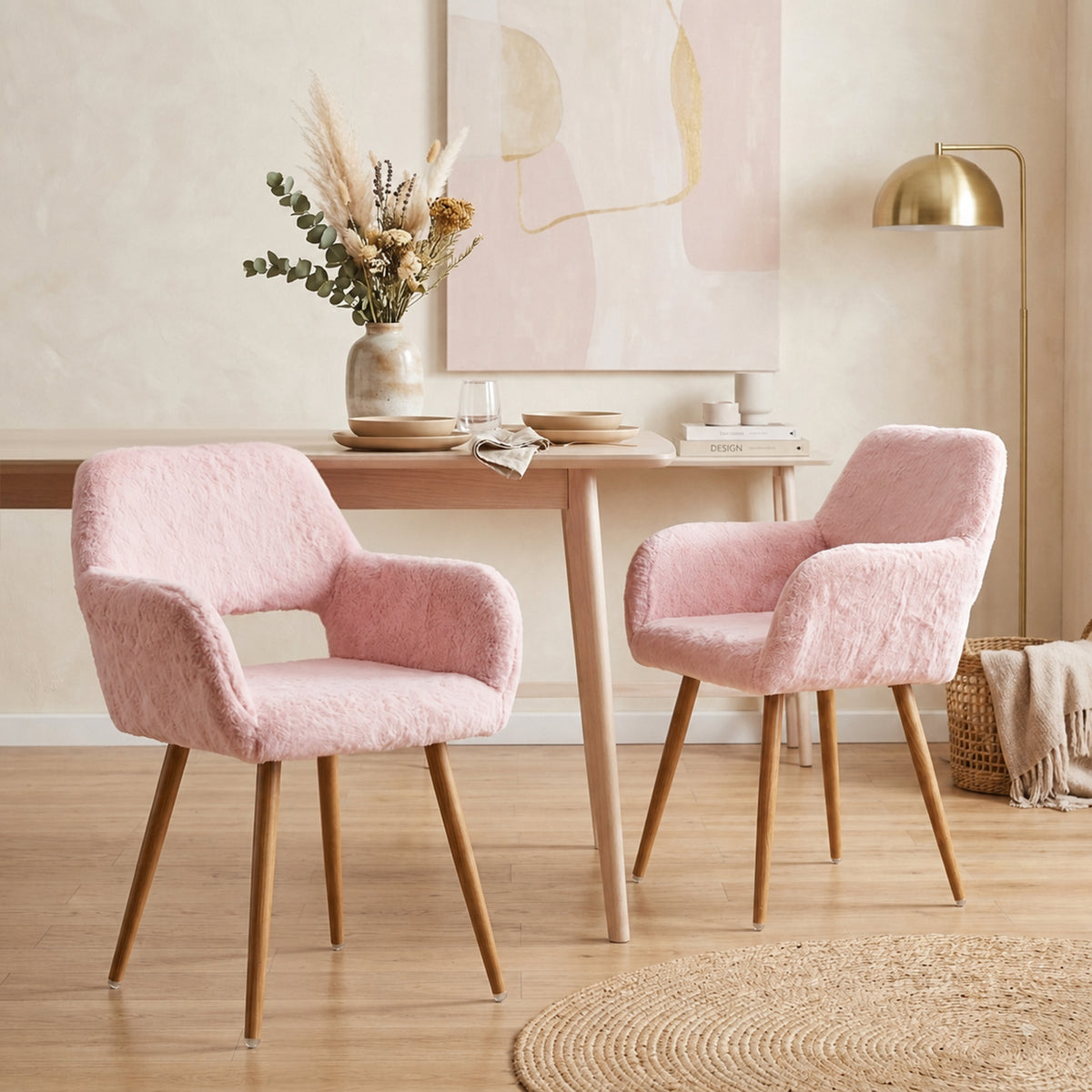 Scandinavian dining chair with black fabric armrests - CROMWELL BLACK Ⅰ