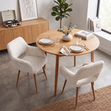 Scandinavian dining chair with black fabric armrests - CROMWELL BLACK Ⅰ