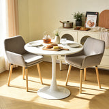 Set of 2 industrial dining chairs with suede armrests - Cromwell