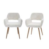 Scandinavian dining chair with black fabric armrests - CROMWELL BLACK Ⅰ