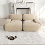 2-Sitzer-Schlafsofa aus dunkelgrauem Stoff mit Seitentaschen, modernes Schlafsofa