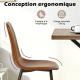 Set of 4 industrial dining chairs in suede - Charlton
