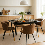 Ensemble de salle à manger comprenant une table extensible et 4 chaises en suédine marron