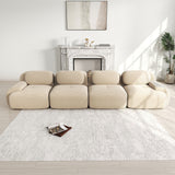 Ensemble de canapés avec accoudoirs incurvés et base antidérapante en tissu velours côtelé doux pour le salon, beige,siège 4