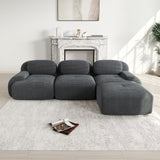 2-Sitzer-Schlafsofa aus dunkelgrauem Stoff mit Seitentaschen, modernes Schlafsofa