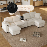 2-Sitzer-Sofa aus beigem Stoff im skandinavischen Stil – AHBARM