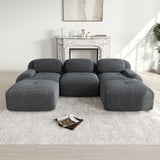 2-Sitzer-Schlafsofa aus dunkelgrauem Stoff mit Seitentaschen, modernes Schlafsofa