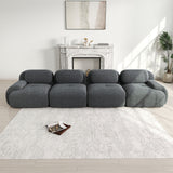 2-Sitzer-Schlafsofa aus dunkelgrauem Stoff mit Seitentaschen, modernes Schlafsofa