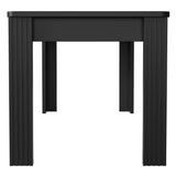 Table à manger rectangulaire noire à quatre pieds style minimaliste