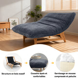Lounge armchair with armrests in beige corduroy - DOMCO
