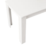 Table à manger rectangulaire blanc aspect chêne avec quatre pieds massifs