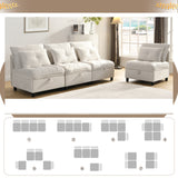 2-Sitzer-Sofa aus beigem Stoff im skandinavischen Stil – AHBARM