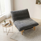 Lounge armchair with armrests in beige corduroy - DOMCO