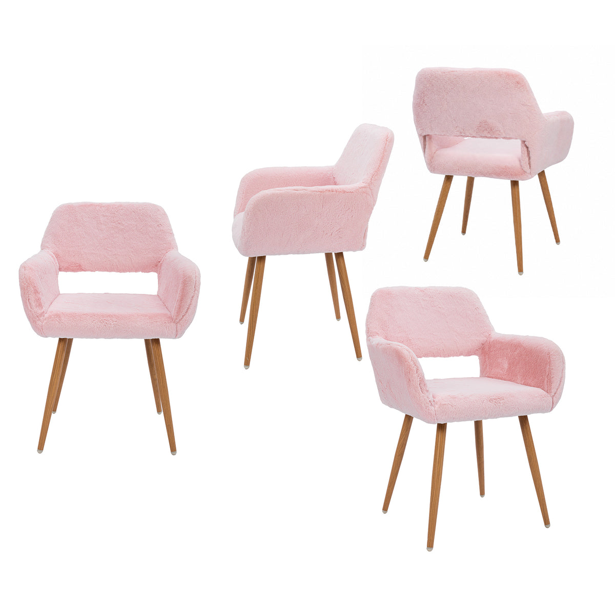 Scandinavian dining chair with black fabric armrests - CROMWELL BLACK Ⅰ