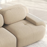 2-seater sofa bed in dark gray fabric with side pockets, modern convertible sofa