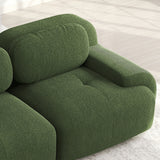 2-seater sofa bed in dark gray fabric with side pockets, modern convertible sofa