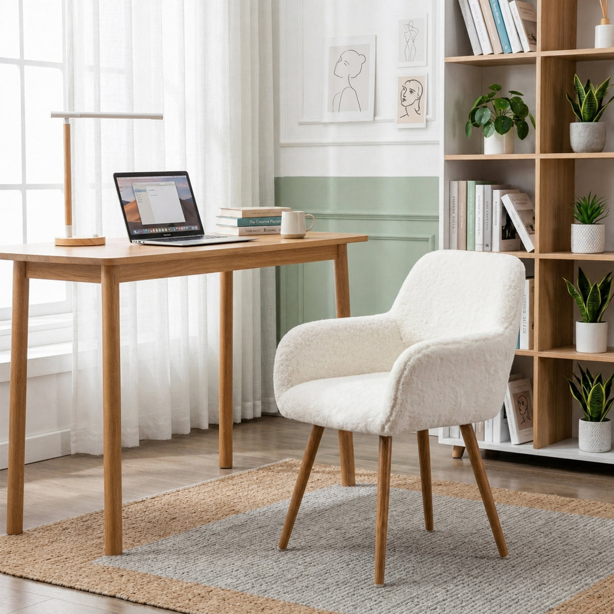 Scandinavian dining chair with black fabric armrests - CROMWELL BLACK Ⅰ