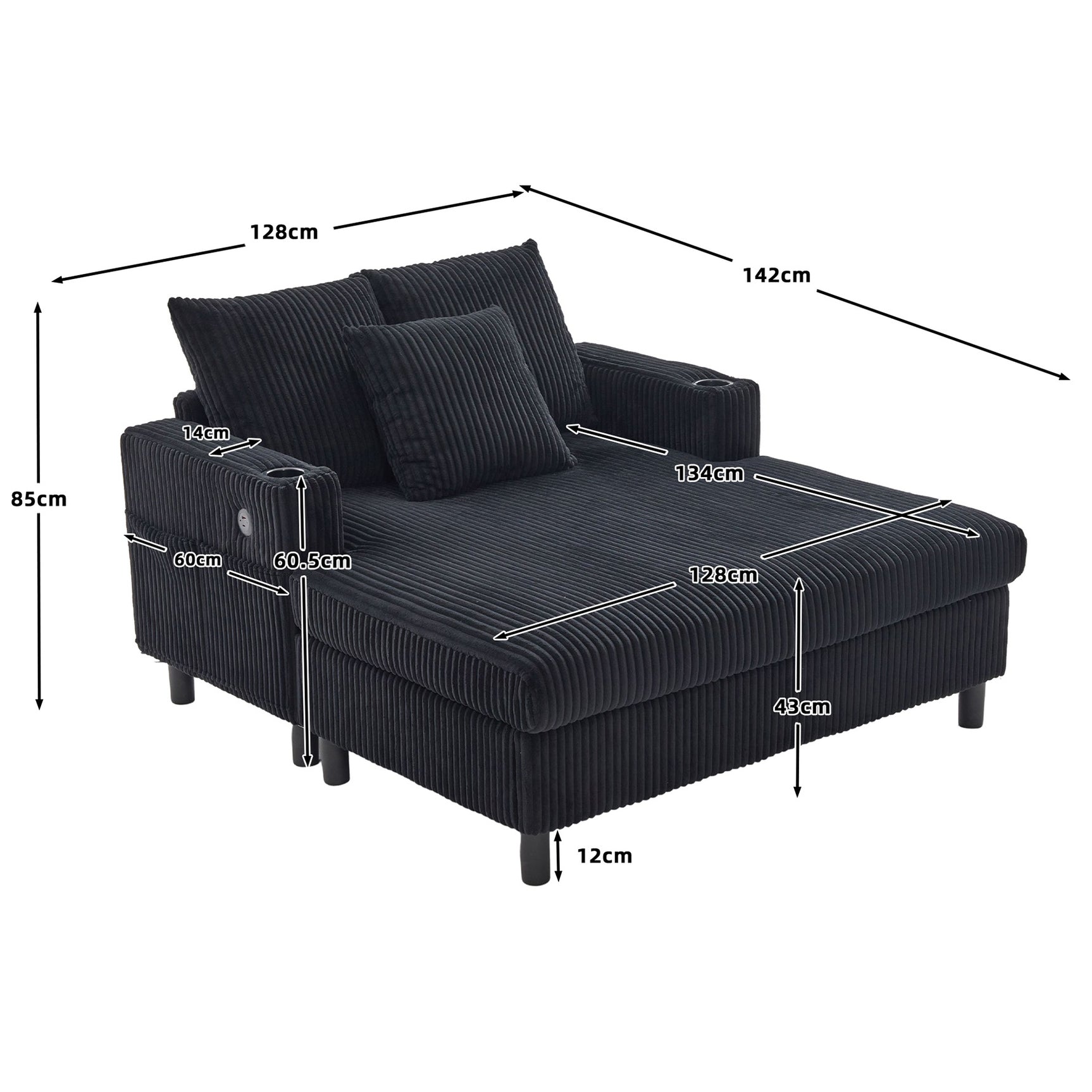 2-Sitzer-Sofa aus beigem Stoff im skandinavischen Stil – AHBARM