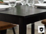 Table de salle à manger extensible industrielle pour 4 à 6 personnes en bois MDF noir - BARI