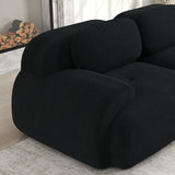 2-Sitzer-Schlafsofa aus dunkelgrauem Stoff mit Seitentaschen, modernes Schlafsofa