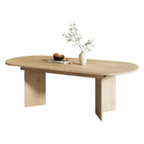 Table à manger extensible aspect chêne 160-200 cm à angles arrondis