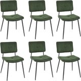 Lot de 6 chaises de salle à manger industrielles en tissu vert - KAROMI